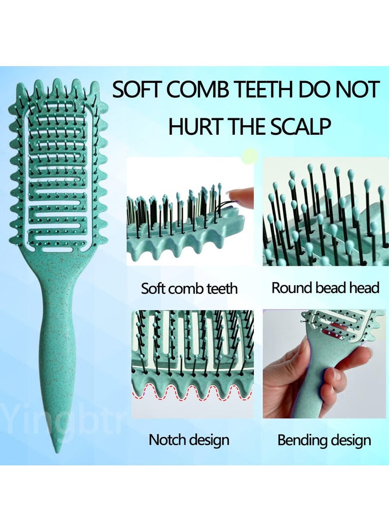 فرشاة تحديد الشعر المجعد، فرشاة شعر مجعد 2024، فرشاة شعر بفتحات تهوية لفك تشابك الشعر وتشكيله وتحديد تجعيدات الشعر للنساء والرجال، سحب أقل (أسود) - Image 2