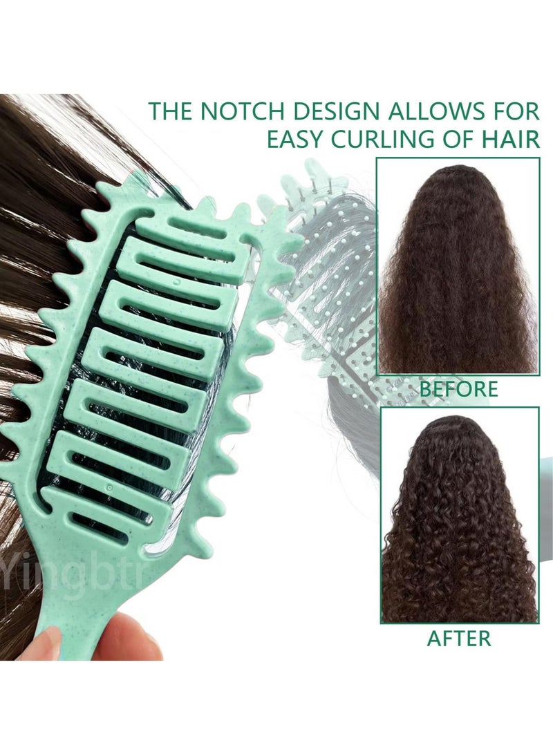 فرشاة تحديد الشعر المجعد، فرشاة شعر مجعد 2024، فرشاة شعر بفتحات تهوية لفك تشابك الشعر وتشكيله وتحديد تجعيدات الشعر للنساء والرجال، سحب أقل (أسود) - Image 3