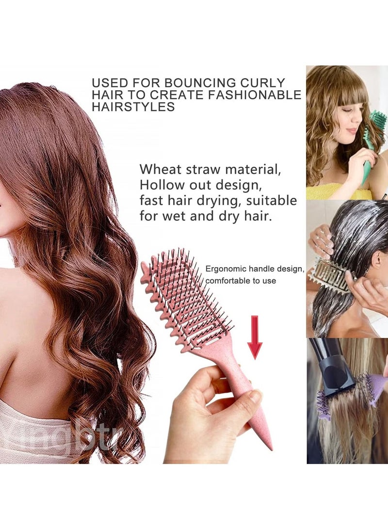 فرشاة تحديد الشعر المجعد، فرشاة شعر مجعد 2024، فرشاة شعر بفتحات تهوية لفك تشابك الشعر وتشكيله وتحديد تجعيدات الشعر للنساء والرجال، سحب أقل (أسود) - Image 4