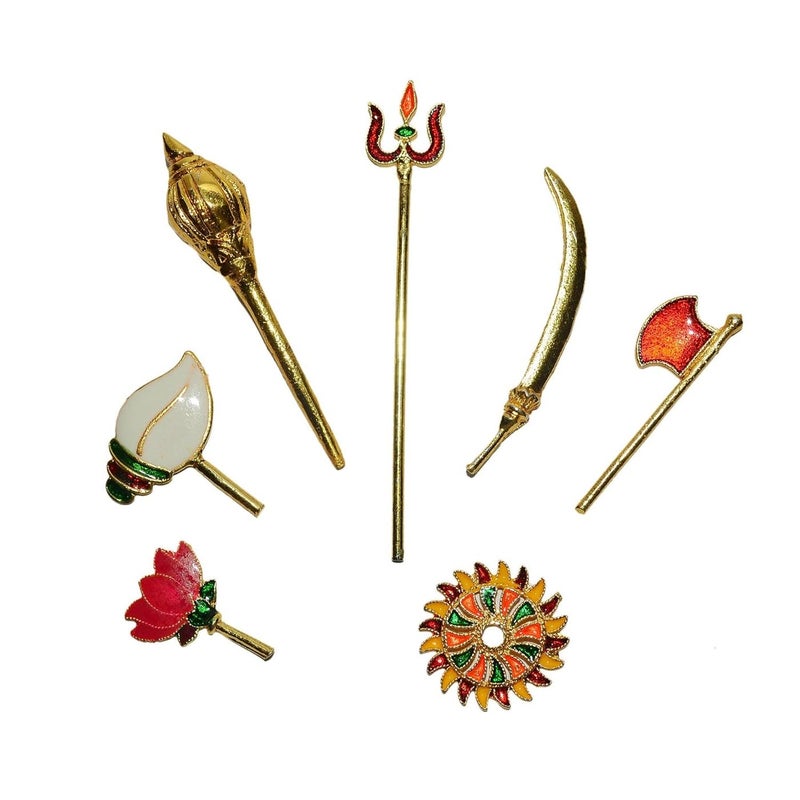 REAL SEED Maa Durga Shastra Small God Statue Weapons and Decorative Items Idol for 6 to 10 Inches Statue
