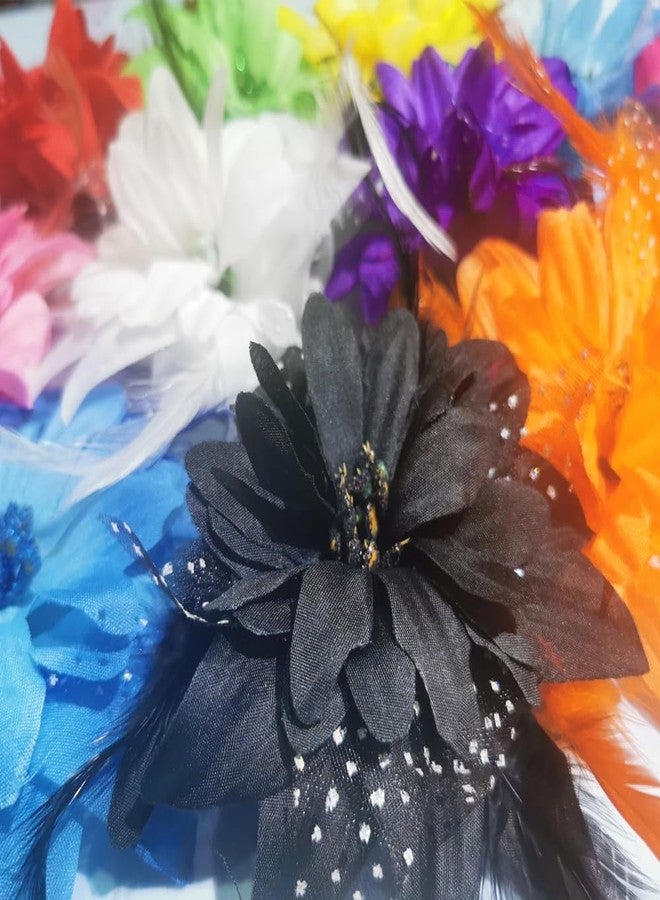 Backgarden 12pcs Multicolor Women Flower Feather Hair Clips for Prom Dance Performance Wedding Tea Party Accessory - Image 3