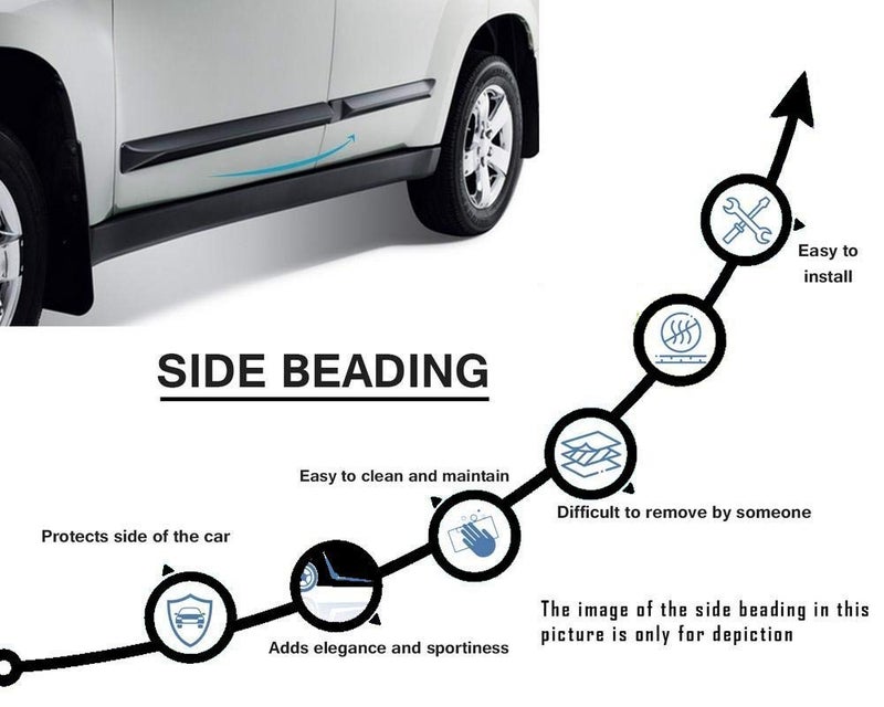 TRENDWALA Car Door Body Paint/Scratches Protection Full Chrome Side Garnish Beading Molding for Kia Sonet All Model (Set of 4) - Image 3