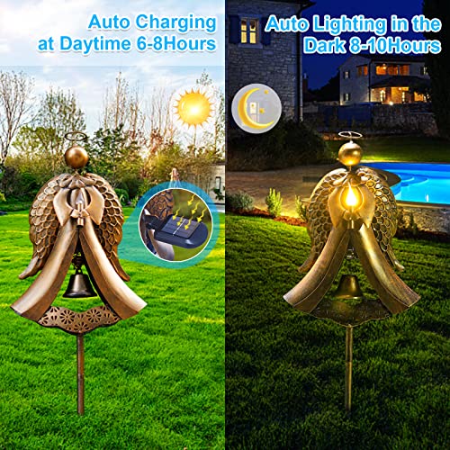 Homight Solar Metal Angel Stake Grave Decorations for Cemetery Perfect as Angel Remembrance & Sympathy cemetary Grave Decorations Gifts for Pets and Lost Love Ones (Angel Stake) - Image 2