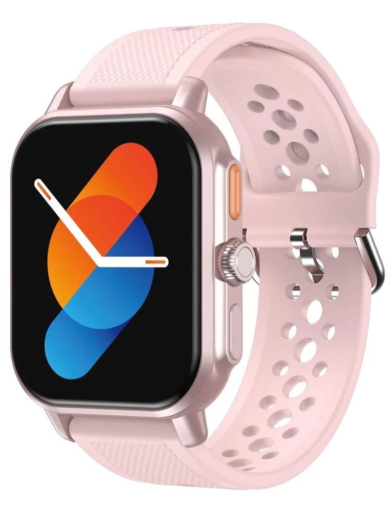 havit Smart Watch for Men & Smart Watch for Women – 2.06" Full Touch Fitness Smartwatch with Bluetooth Calling, IP68 Waterproof, Heart Rate, SpO2, Blood Pressure & Sleep Monitor, Zinc Alloy Body, Custom Watch Faces, Message & Call Notifications, Compatible with Android & iPhone, Business & Sports Use (Pink)  - Image 1