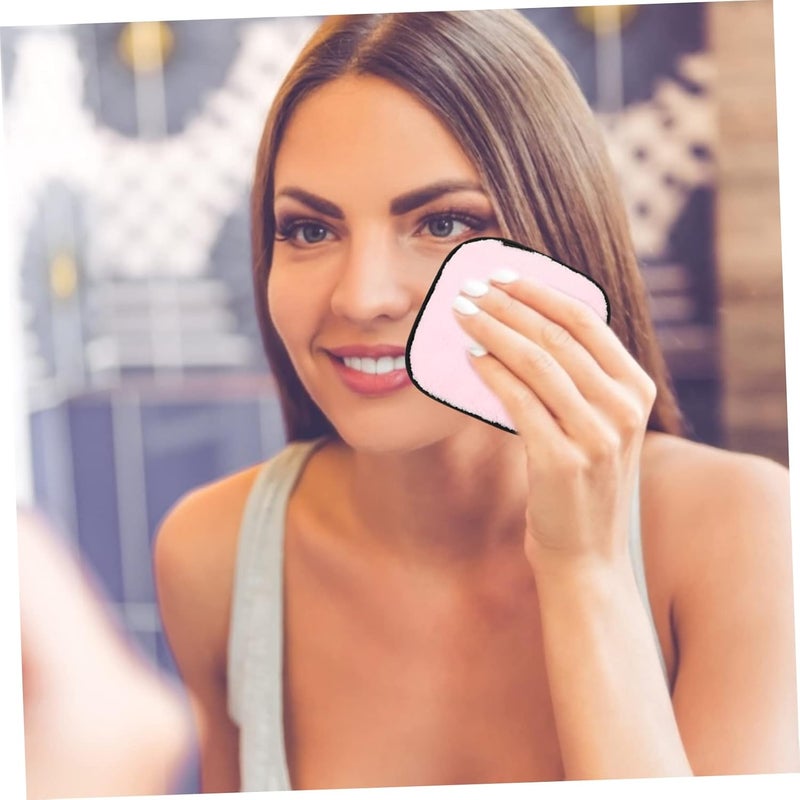 4pcs Facial Makeup Removal Sponges Square Short Hair Cleaning Sponges Ultra-Fine Fiber Soft and Absorbent for Daily Cleansing and Makeup Removal - Image 5