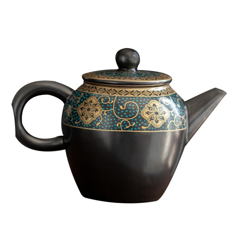Vintage Chinese Ceramic Teapot Enamel Painted Porcelain Tea Kettle Home Decor Accessory - Image 2