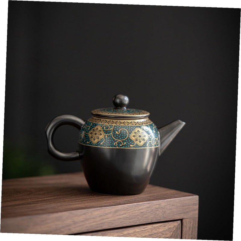 Vintage Chinese Ceramic Teapot Enamel Painted Porcelain Tea Kettle Home Decor Accessory - Image 4