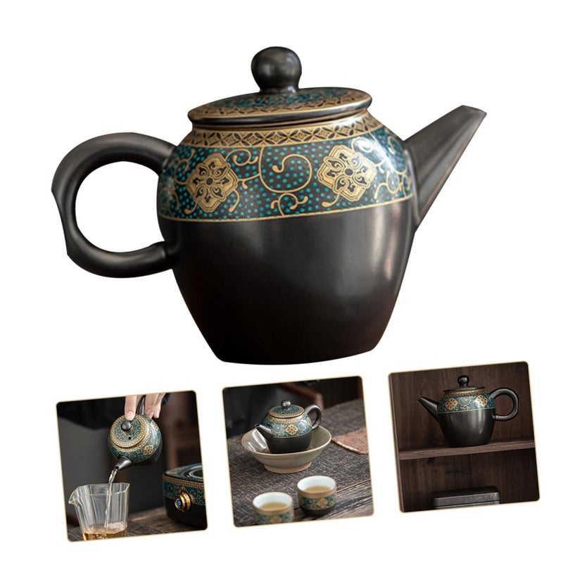 Vintage Chinese Ceramic Teapot Enamel Painted Porcelain Tea Kettle Home Decor Accessory - Image 5