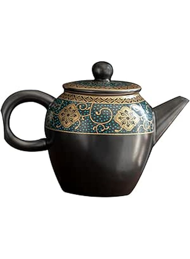 Vintage Chinese Ceramic Teapot Enamel Painted Porcelain Tea Kettle Home Decor Accessory - Image 1