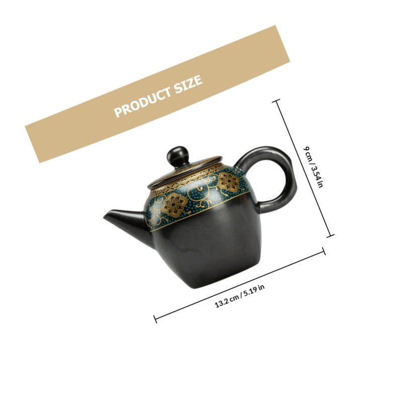 Vintage Chinese Ceramic Teapot Enamel Painted Porcelain Tea Kettle Home Decor Accessory - Image 3