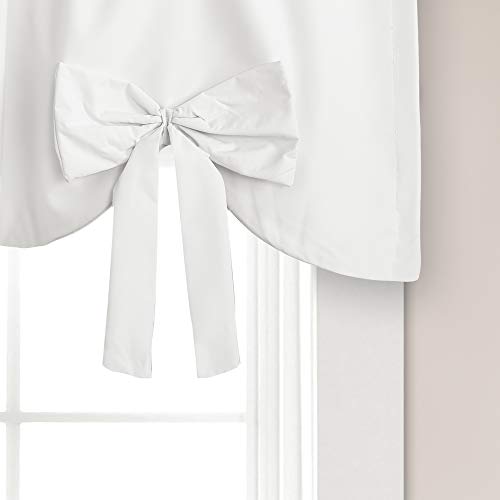 Lush Decor Melody Bow Valance Curtain 52" W x 18" L +3" White - Bow Curtains - Kitchen Valances for Windows - Coquette Valance Curtains for Bathroom - Image 3