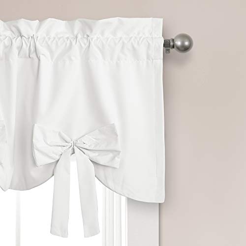 Lush Decor Melody Bow Valance Curtain 52" W x 18" L +3" White - Bow Curtains - Kitchen Valances for Windows - Coquette Valance Curtains for Bathroom - Image 2