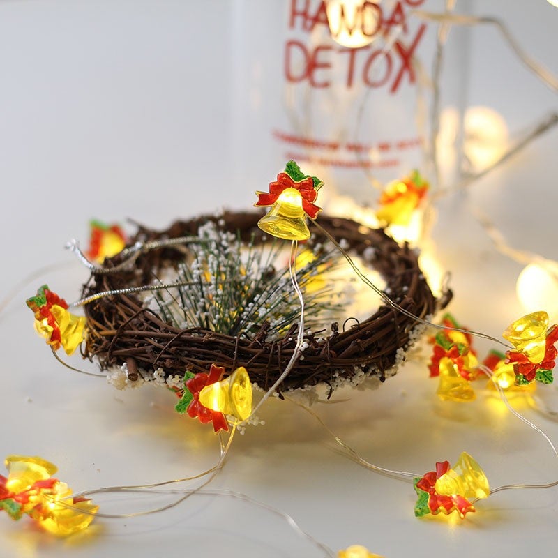Christmas Pendant Fastener Copper Wire Light String Old Man Snowman Snowflake Deer Head Gift Box Crutches Festive Atmosphere Decorative Lanterns - Image 3