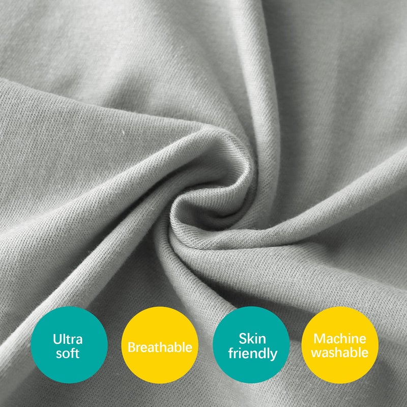 Biloban Organic Cotton Toddler Pillowcase 2 Pack, (Pillowcase Only) Kids Pillowcase for Sleeping Fit Pillow Sized 13"x 18" or 14"x19", Envelope Travel Pillowcases for Girl Boy, Gray&Navy Blue - Image 3