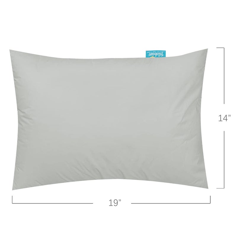 Biloban Organic Cotton Toddler Pillowcase 2 Pack, (Pillowcase Only) Kids Pillowcase for Sleeping Fit Pillow Sized 13"x 18" or 14"x19", Envelope Travel Pillowcases for Girl Boy, Gray&Navy Blue - Image 4