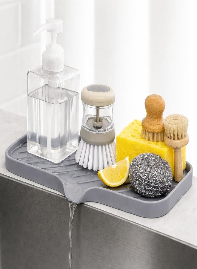 AMIQUS Silicone Kitchen Sink Organiser & Soap Holder - Multi-Purpose Sink Organizer for Kitchen Basin | Kitchen Soap Stand for Sink, Sponge Tray & Dish Soap Rack Tools | Organiser for Kitchen Counter - Image 1