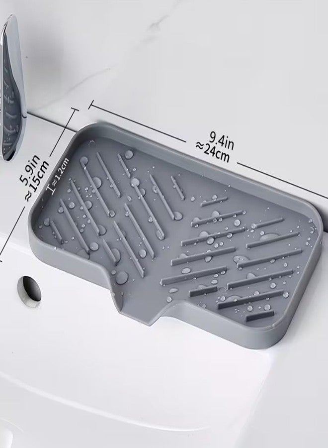 AMIQUS Silicone Kitchen Sink Organiser & Soap Holder - Multi-Purpose Sink Organizer for Kitchen Basin | Kitchen Soap Stand for Sink, Sponge Tray & Dish Soap Rack Tools | Organiser for Kitchen Counter - Image 2