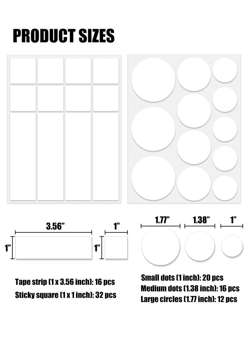 Loquat 96 PCS Double Sided Tape Mounting Tape for Wall, Picture Hanging Strips for Photo Decoration, Party and More - Image 2