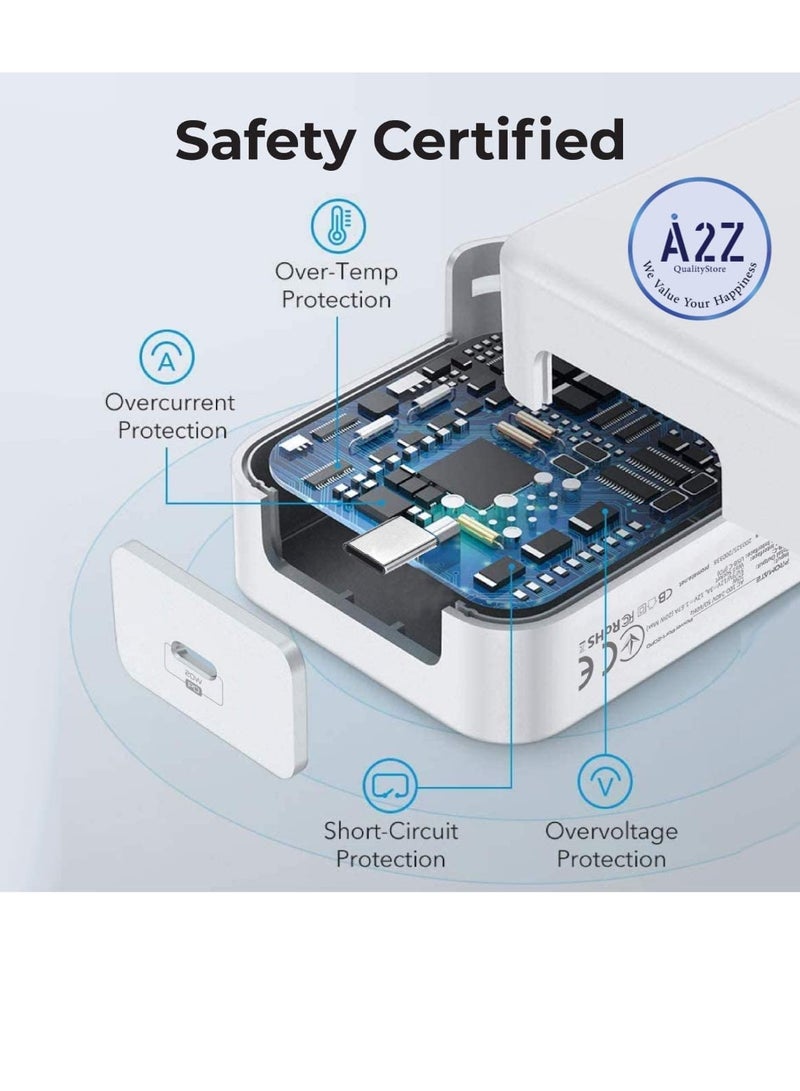 general Super Fast 25W Charger With 1 Year's Warranty Including USB C Charging Cable in Box For compatible Samsung S22, S22 Ultra, S20, S10, Note Series  Earlier Models With USB C Connector (White - Image 3