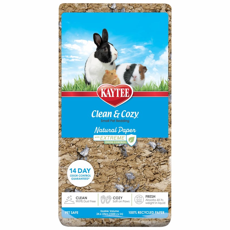 Kaytee Clean & Cozy Natural Paper with Extreme Odor Control Bedding, Made with 100% Recycled Paper - Image 1