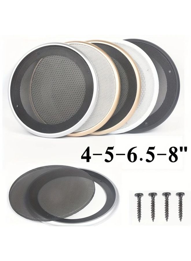 8 Inch Black Car Speaker Grille Protector Metal Mesh Plastic Frame Cover - Image 1