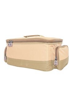 ALGHAFA Camping Tool Bag, Camping and Travel Cookware Organizer, Travel Bag with Mesh Pockets, Portable Bag for Cooking, Grilling and Kitchen Tools, 17*25*35cm, Oxford Canvas, PVC Lining, Khaki Color  - Image 3