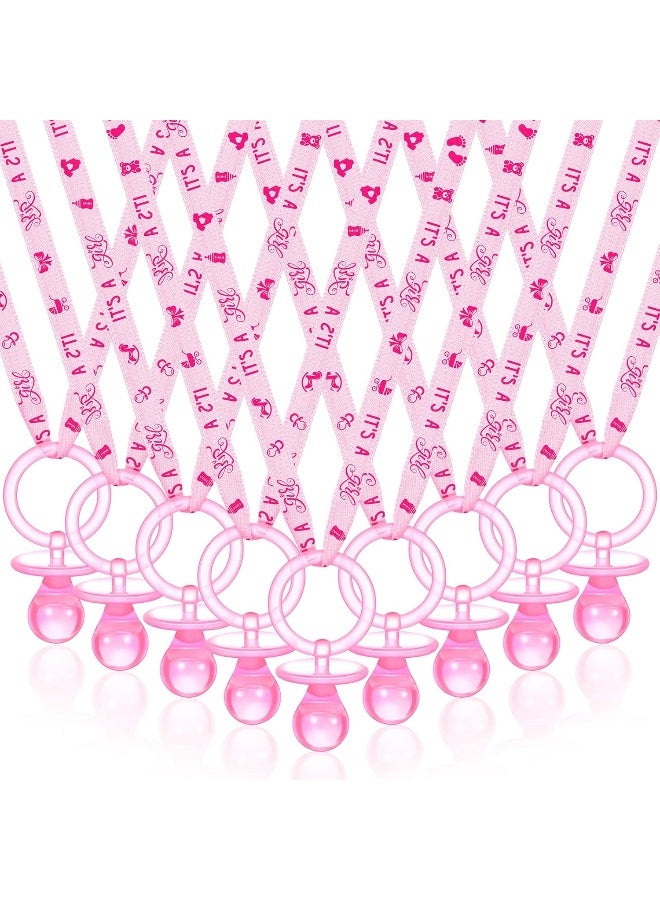 Coume 60 Pieces Baby Shower Pacifiers Necklace Acrylic Baby Pacifiers Party Favors Pacifiers Charm Pacifiers Necklace for Girls Boys Baby Shower Party Decorations Table Scatter - Image 1