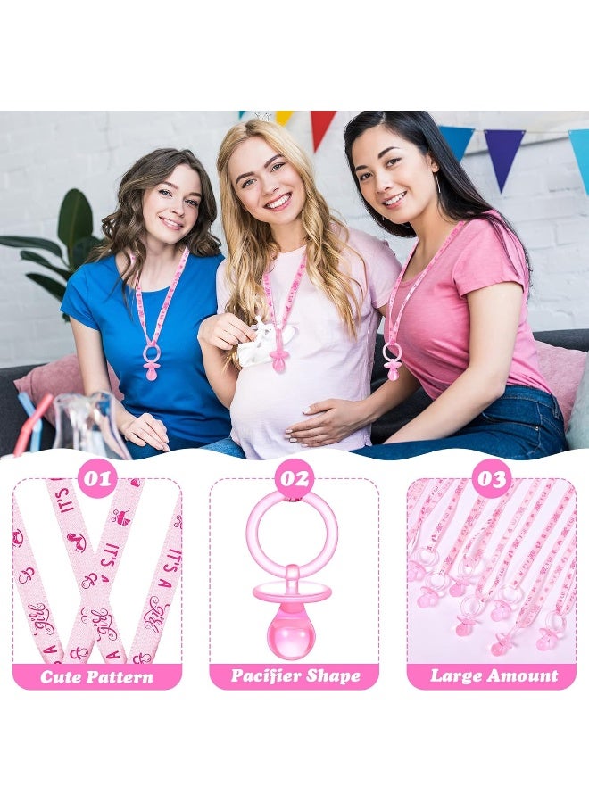 Coume 60 Pieces Baby Shower Pacifiers Necklace Acrylic Baby Pacifiers Party Favors Pacifiers Charm Pacifiers Necklace for Girls Boys Baby Shower Party Decorations Table Scatter - Image 2