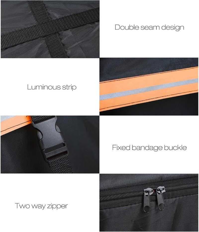 Cargo Bag Car Roof Cargo Carrier with Night Reflective Strip Universal Luggage Bag Storage Cube Bag,Waterproof Roof Rack Cargo Carrier for Travel Camping - Image 3