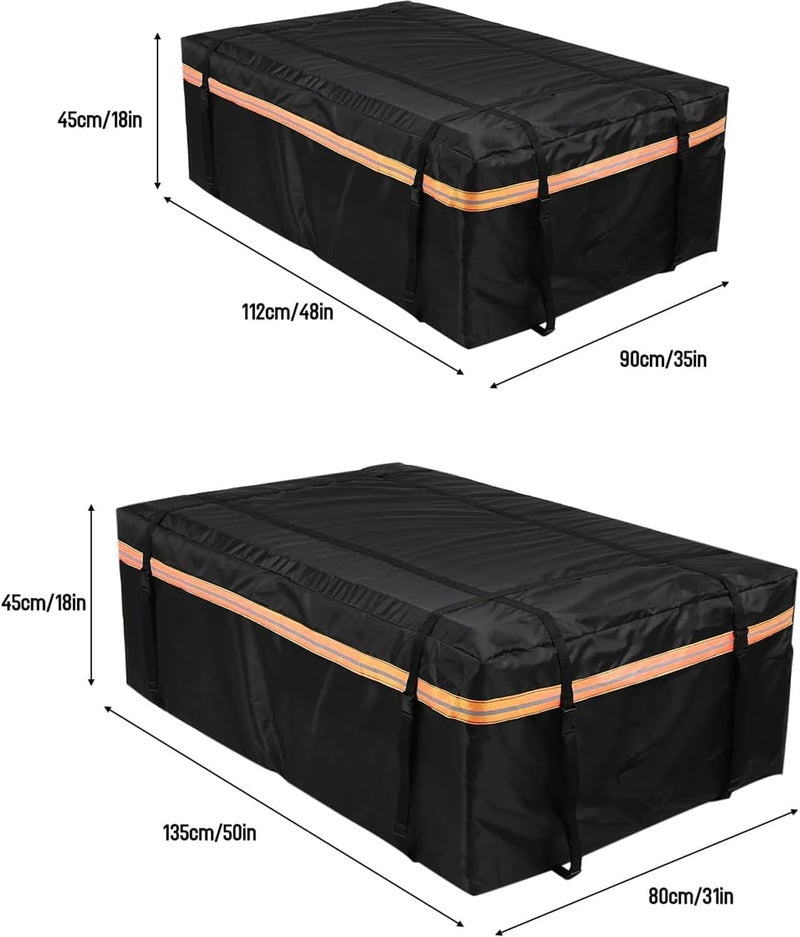 Cargo Bag Car Roof Cargo Carrier with Night Reflective Strip Universal Luggage Bag Storage Cube Bag,Waterproof Roof Rack Cargo Carrier for Travel Camping - Image 2
