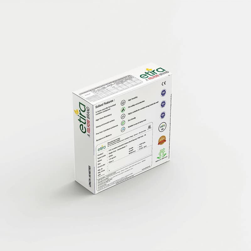 Polycab إيتيرا 1 مم² 90 م لفة | مقاوم للاشتعال | نحاس عالي النقاء 99.97% | سلك منزلي معزول بـ PVC [أحمر] - Image 4