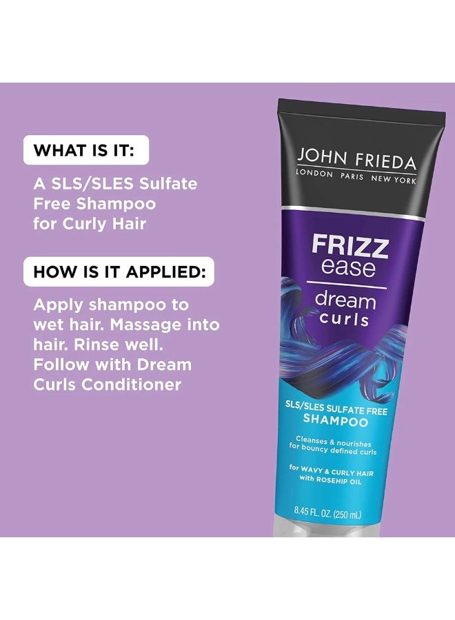 جون فريدا شامبو John Frieda Frizz Ease Dream Curls للشعر الكيرلي خالٍ من الكبريتات 250 مل عبوة 2 حبة لمكافحة الهيشان وتعزيز التموجات - Image 2