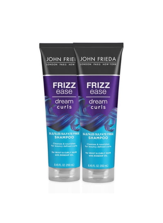 جون فريدا شامبو John Frieda Frizz Ease Dream Curls للشعر الكيرلي خالٍ من الكبريتات 250 مل عبوة 2 حبة لمكافحة الهيشان وتعزيز التموجات - Image 1