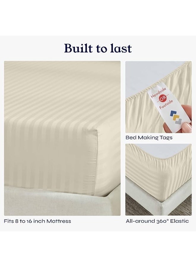 Luxury Hotel Style Cotton Fitted Bed Sheet Set 120×200 cm – Elastic Mattress Sheet 2 Pieces - Image 4