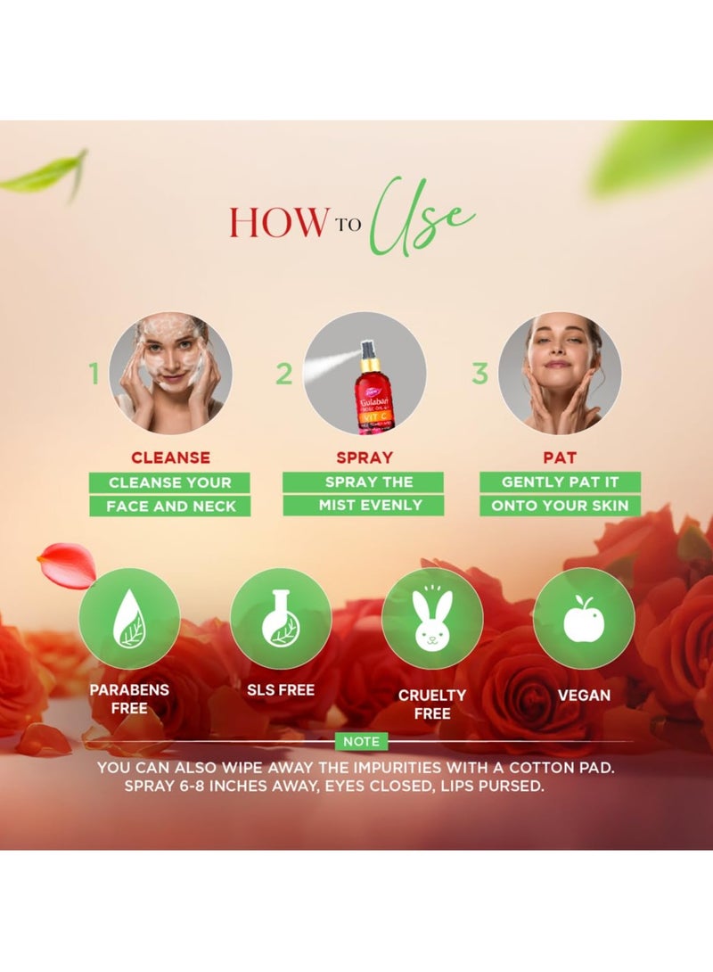 Dabur Gulabari Rose Oil & Tea Tree Face Toner Mist with Salicylic Acid Treats Breakouts, Blackheads, and Whiteheads | Tightens and Refines Pores | Alcohol Free | 100ml  - Image 5