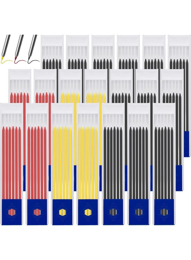 زهاو 120 قطعة من أقلام الرصاص النجار مقاس 2.8 مم، أقلام الرصاص Hb القابلة لإعادة التعبئة لأقلام البناء، أقلام الرصاص القابلة لإعادة التعبئة، أقلام الرصاص الميكانيكية القابلة لإعادة التعبئة للكتابة والرسم والتصميم والنجارة والبناء (أسود، أحمر، أصفر) - Image 1