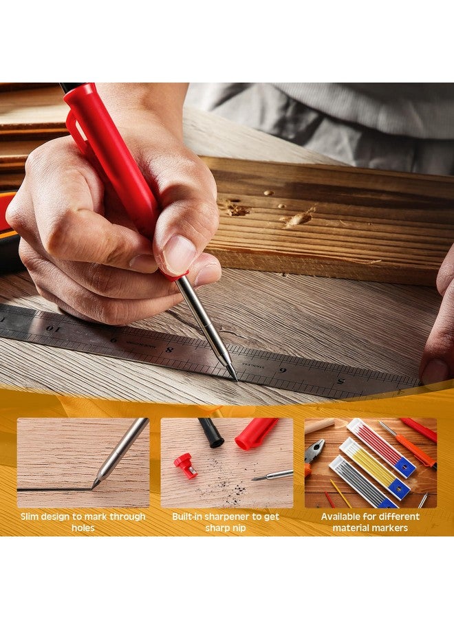 زهاو 120 قطعة من أقلام الرصاص النجار مقاس 2.8 مم، أقلام الرصاص Hb القابلة لإعادة التعبئة لأقلام البناء، أقلام الرصاص القابلة لإعادة التعبئة، أقلام الرصاص الميكانيكية القابلة لإعادة التعبئة للكتابة والرسم والتصميم والنجارة والبناء (أسود، أحمر، أصفر) - Image 3