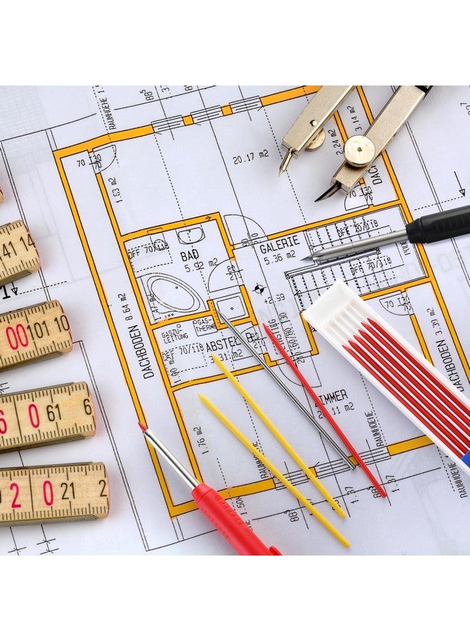 زهاو 120 قطعة من أقلام الرصاص النجار مقاس 2.8 مم، أقلام الرصاص Hb القابلة لإعادة التعبئة لأقلام البناء، أقلام الرصاص القابلة لإعادة التعبئة، أقلام الرصاص الميكانيكية القابلة لإعادة التعبئة للكتابة والرسم والتصميم والنجارة والبناء (أسود، أحمر، أصفر) - Image 5