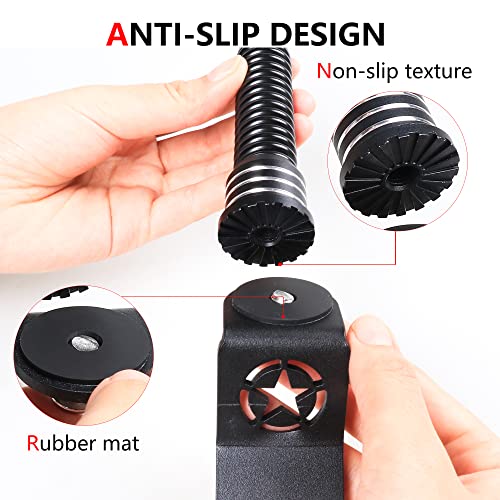 RERPRO علم RERPRO مع عمود وحامل تركيب لجيب رانجلر JK Unlimited 2007-2018 2 باب 4 باب ملحقات تركيب قفل غطاء المحرك حامل علم قابل للتعديل 360° من سبائك الألمنيوم باللون الأسود - Image 4