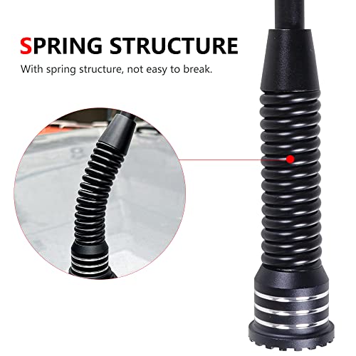 RERPRO علم RERPRO مع عمود وحامل تركيب لجيب رانجلر JK Unlimited 2007-2018 2 باب 4 باب ملحقات تركيب قفل غطاء المحرك حامل علم قابل للتعديل 360° من سبائك الألمنيوم باللون الأسود - Image 5