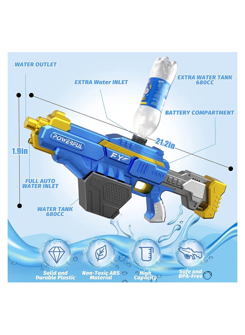 GGEROU Children Water Blasters for Adults,Electric Automatic Water Blaster High Pressure Water Blaster, Large Capacity Water Blasters Children and Teens Outdoor Beach Swimming Pool Toys,680ml - Image 2
