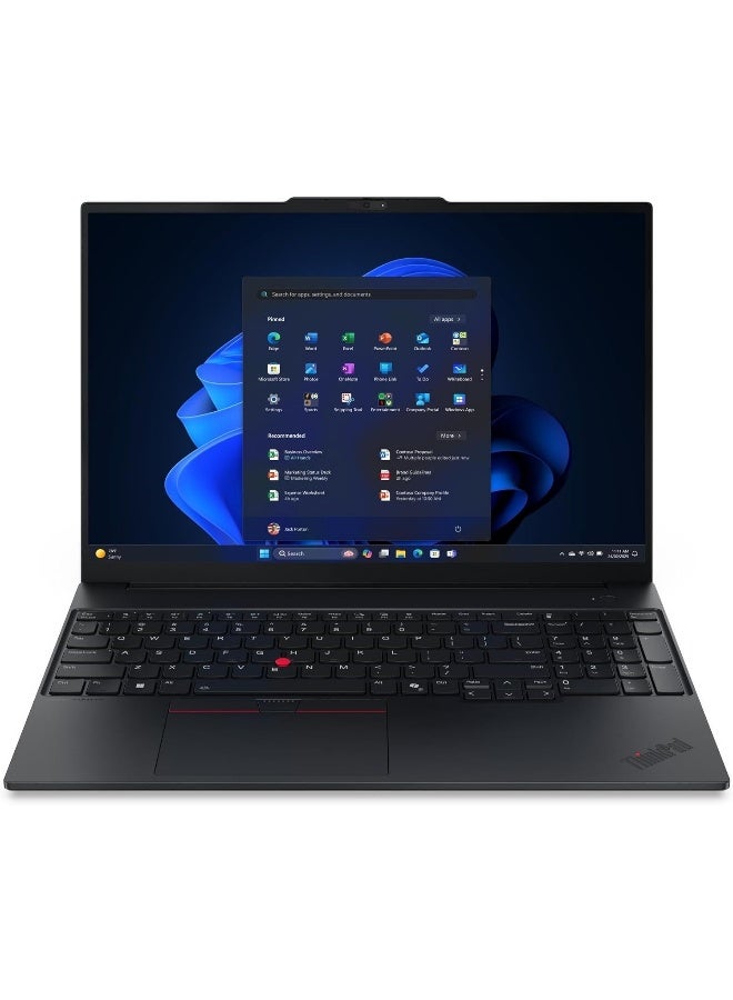 Lenovo ThinkPad E16 Gen 3 Laptop, 16" WUXGA IPS Display, Intel Core Ultra 7 256V, 16GB LPDDR5X RAM, 512GB SSD, Intel Arc 140V Graphics, Backlit ENG/ARB Keyboard, Wi-Fi 6E, Black black - Image 1