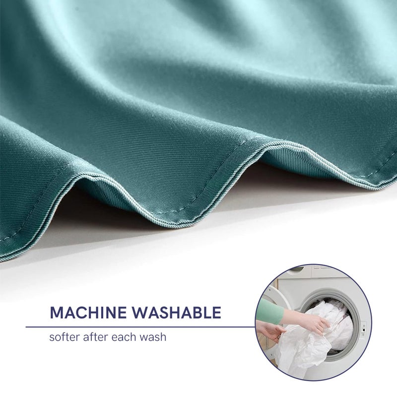 YnM Cooling Duvet Cover for Weighted Blankets with 16 Strings (Sea Grass, 60"x80") - Image 5