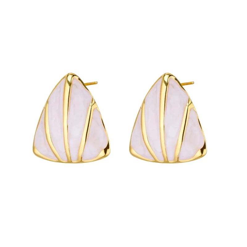 The Black Pearl Accessories Golden White Stainless Steel Earring - Image 1