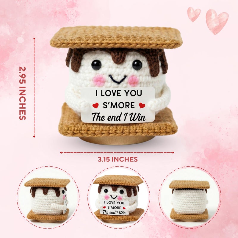 SUCHAGIFT Couple Gifts - Anniversary, Birthday, Valentines Day Gifts for Him, Her, Boyfriend, Girlfriend, Wife, Husband - Love Emotional Inspirational Positive Support S'More Crochet Doll - Image 2