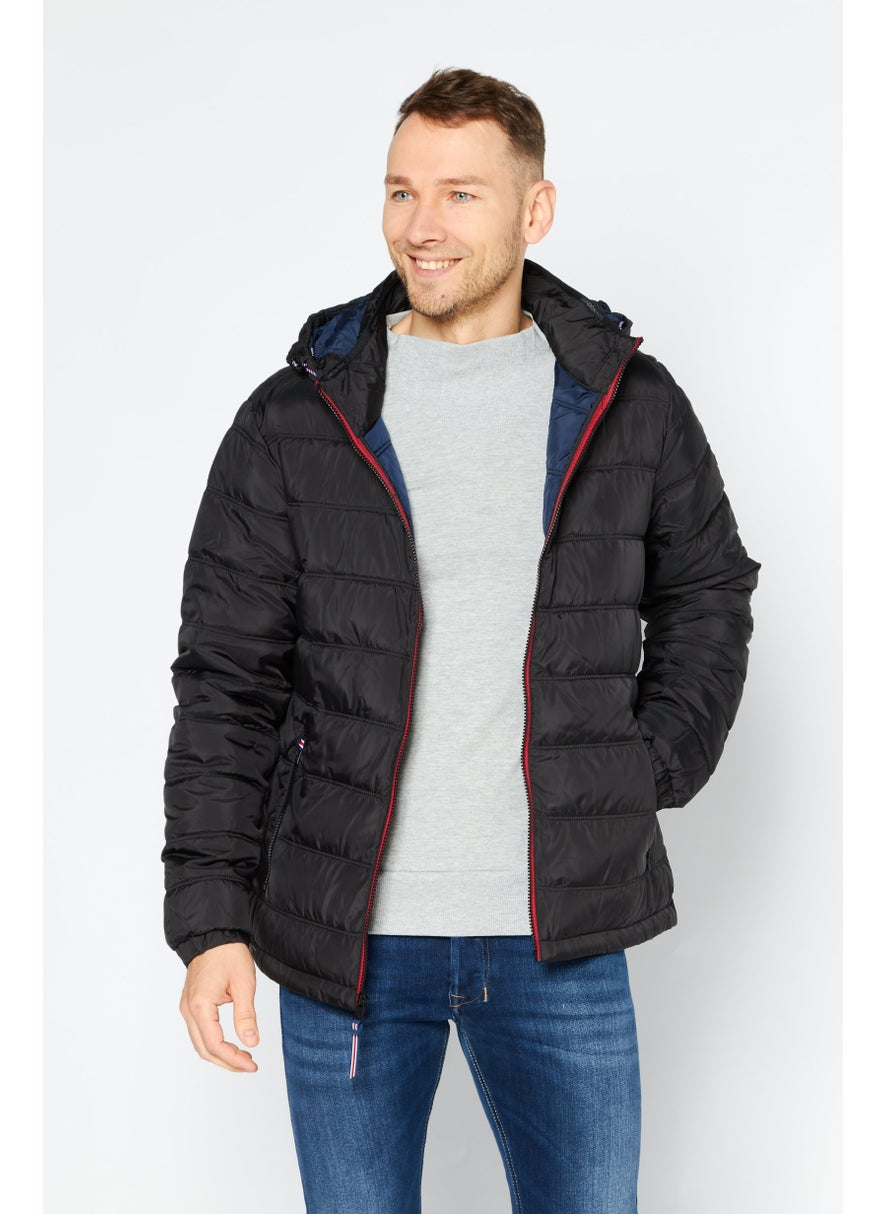 London Fog Men Brand Logo Puffer Jacket, Black  - Image 1