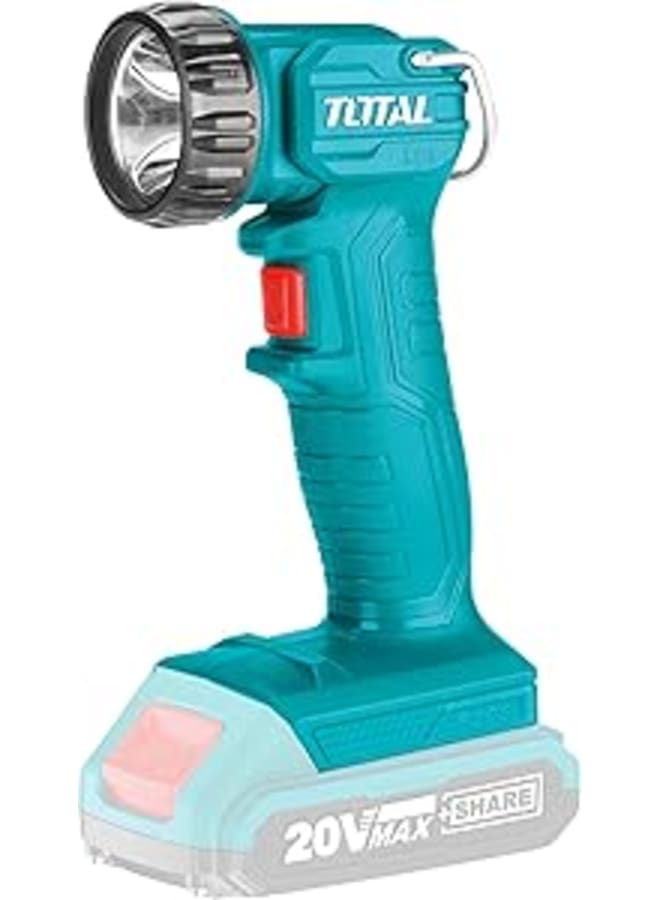 TOTAL Total Tools - High Power Flashlight | 20 V Battery | 150 Lumen Capacity | Dimmable up to 90 ° TWLI2023