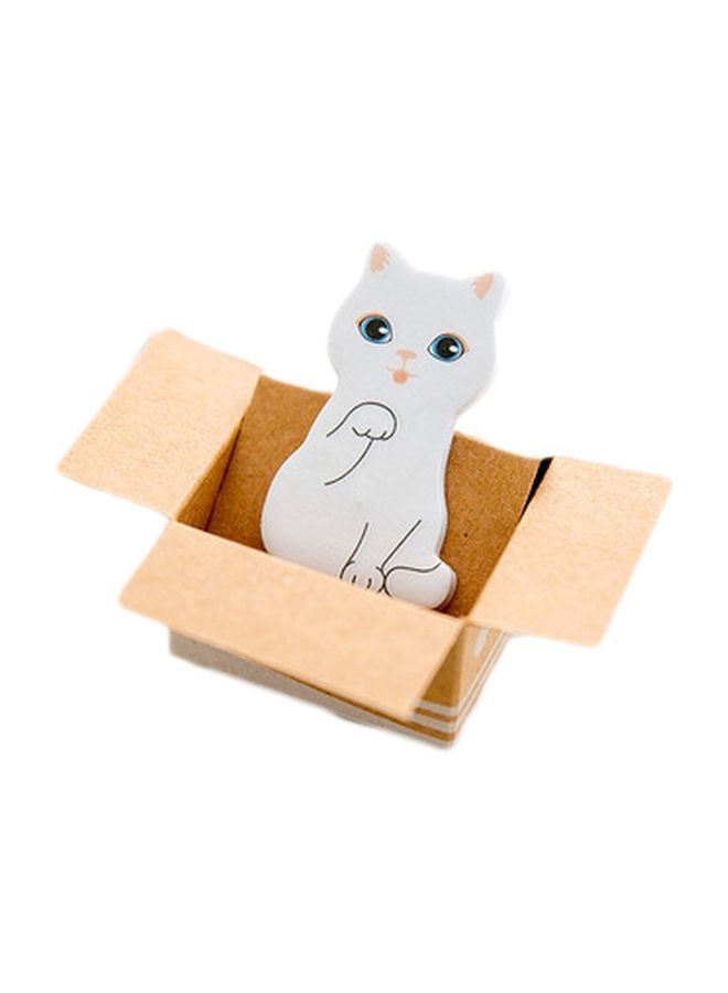 نيبمينينت أوراق ملاحظات لاصقة بتصميم على شكل قطة لطيفة ضمن صندوق ثلاثي الأبعاد أبيض/ أسود