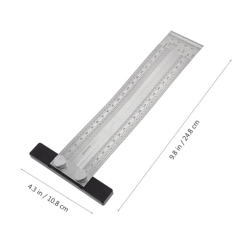 Stainless Steel Carpentry Ruler T-Shaped 200mm Metal Woodworking Measuring Tool Precision Marking Layout for Woodworkers - Image 2