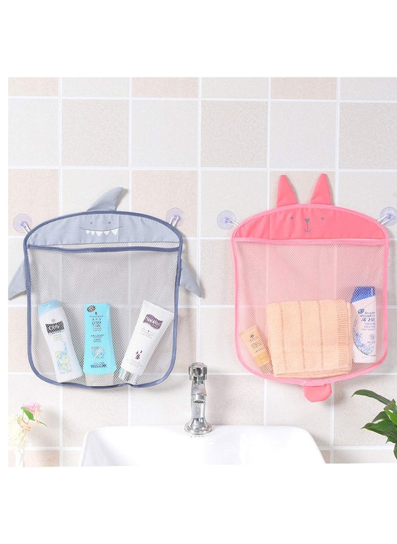 SYOSI - Bath Toy Storage Net Organizer, 3 Pcs Bath Toy Hanging Organizer Set, Mold Proofing Toy Net with 6 Pcs Strong Suction Cups Hooks Adhesive Hooks, Extra Durable Washable Mesh - Image 1
